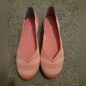 Rothy's Macaron Macaroon Pink Stripe Flats Size 10 New